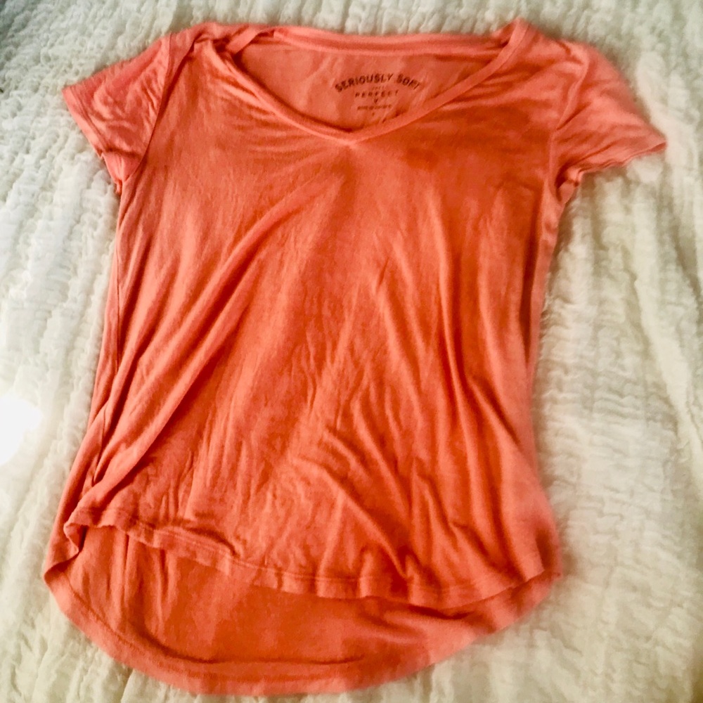 Apricot orange Aeropostale super soft v-neck t